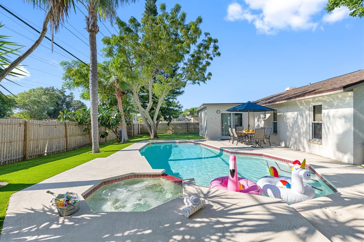 The meticulously maintained grounds create an atmosphere that feels both luxurious and serene.
IMPORTANT NOTE: The spa isn’t a traditional hot tub. It has jets, but it’s designed more for relaxing than for a full hot tub or sauna experience.