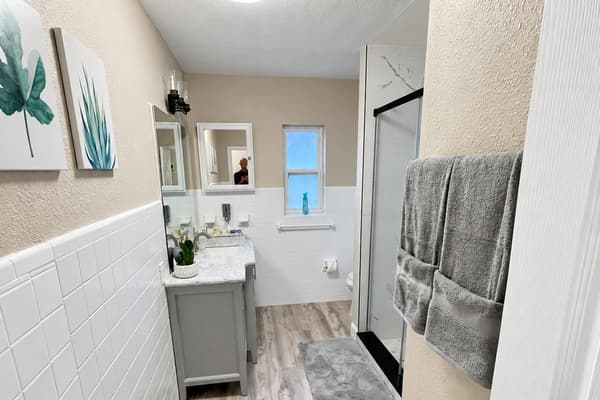 Our bathroom is designed for your comfort and convenience, ensuring that you have everything you need at your fingertips.