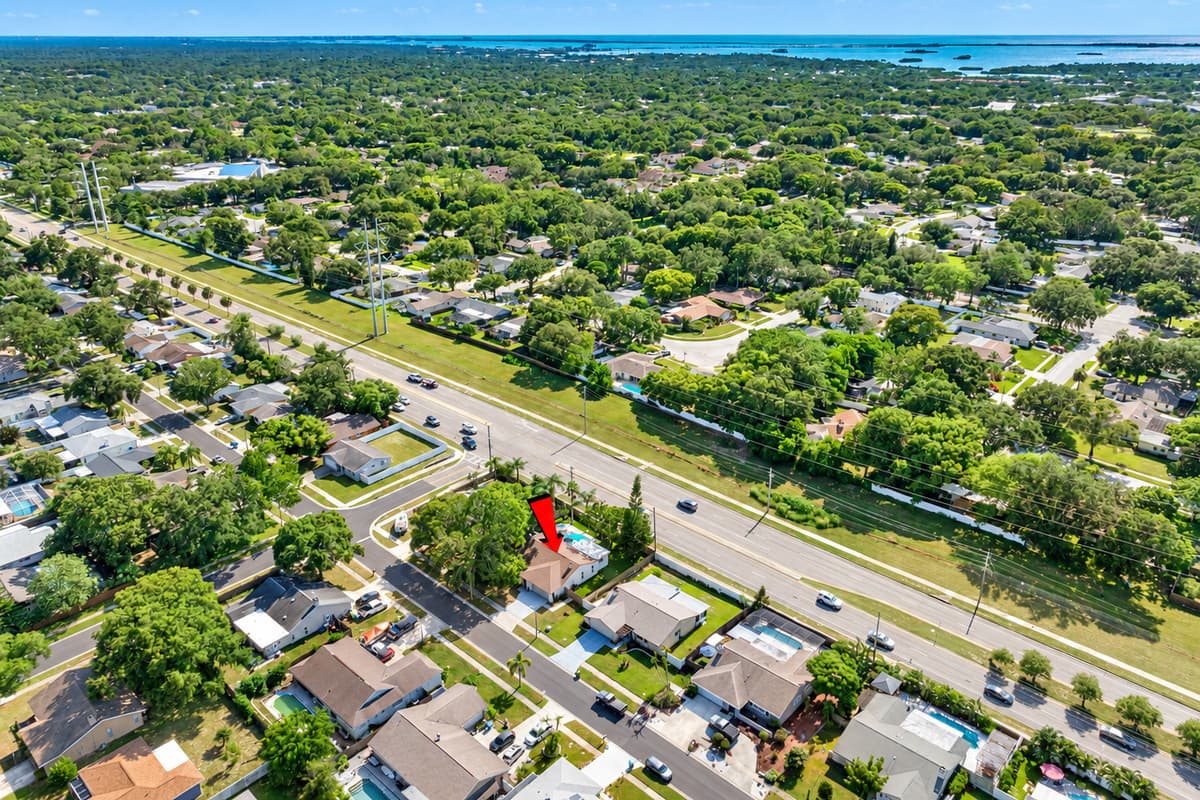 Aerial view of the neighborhood.