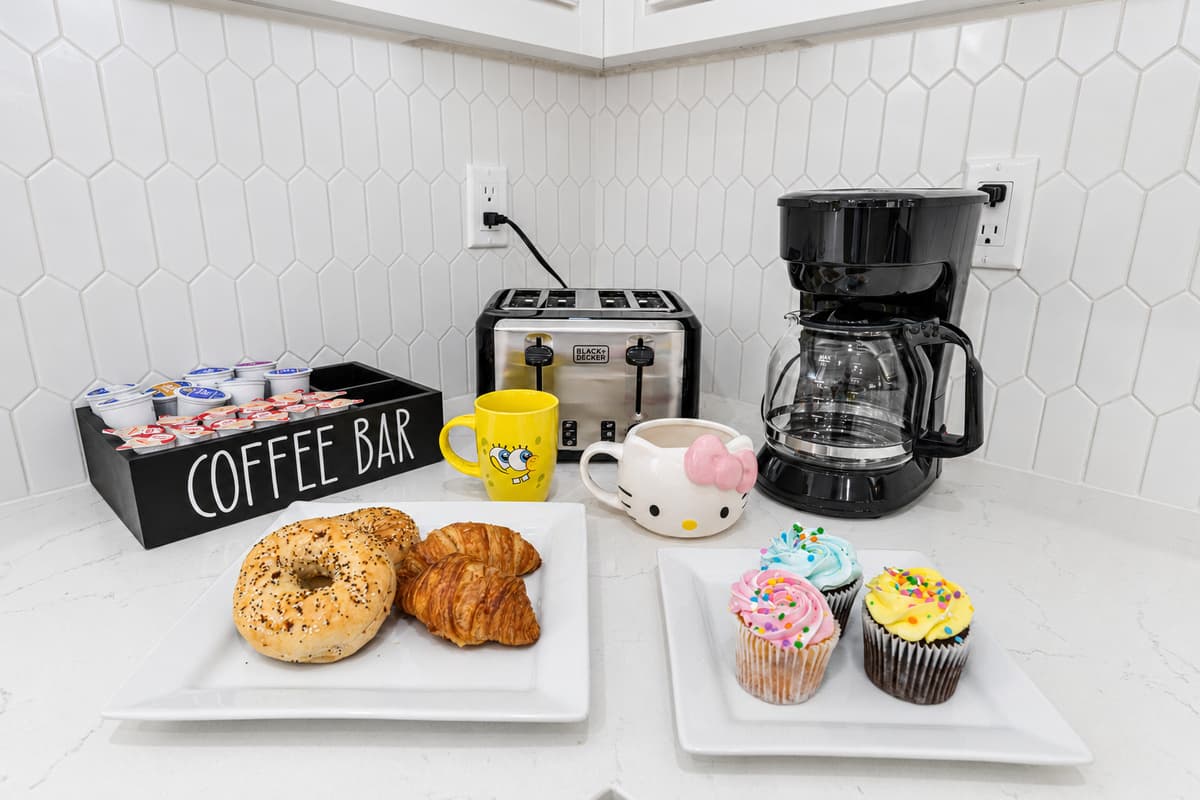 Help yourself to the complimentary coffee bar.