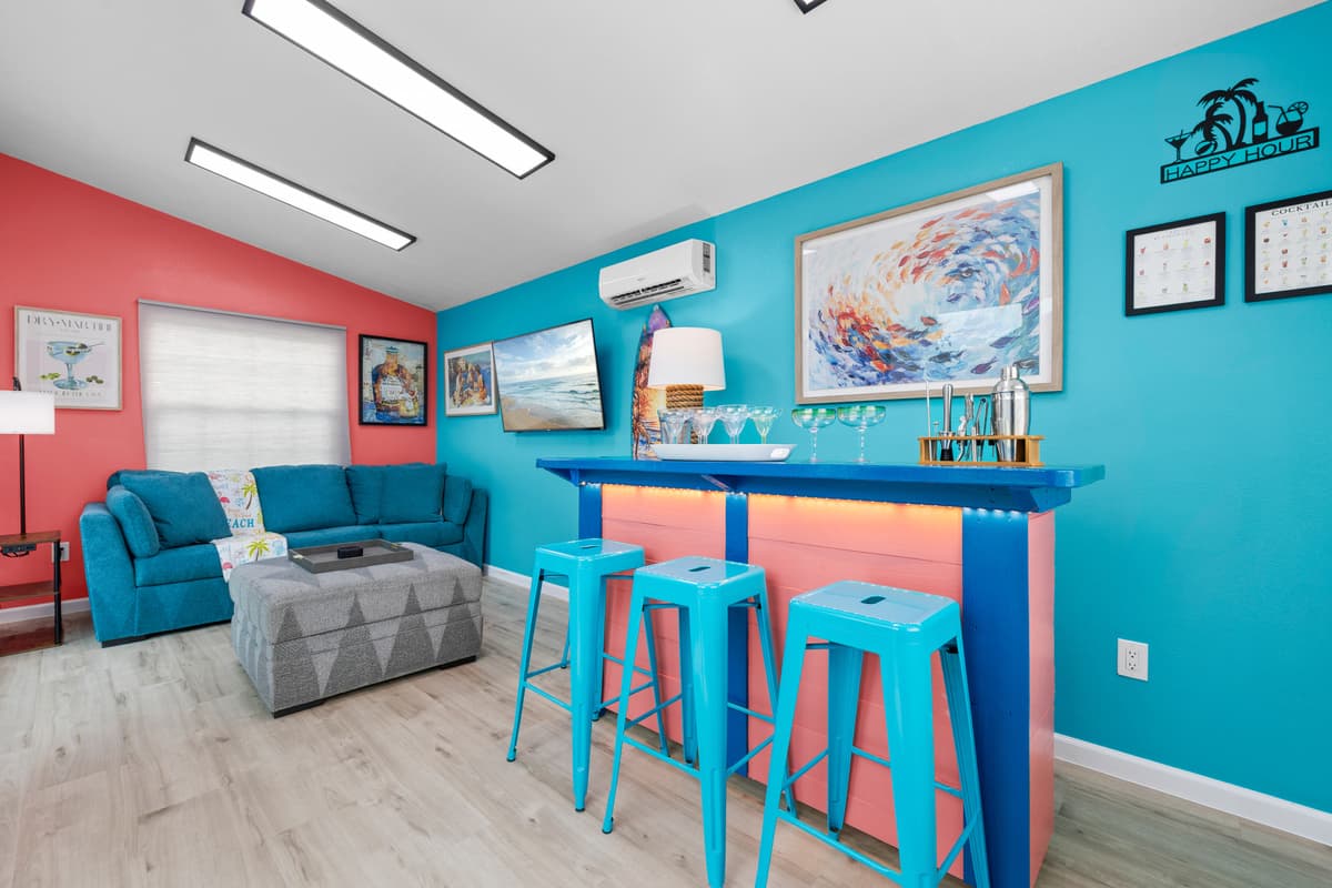 Inside the Flamingo Lounge.
