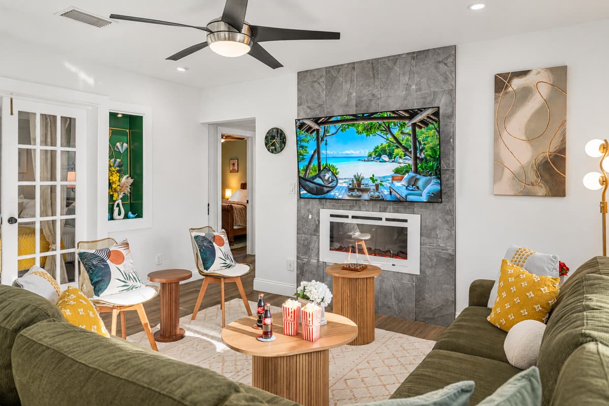 The living area is a perfect balance of modern elegance and everyday comfort, ideal for lounging, entertaining, or quiet nights in.