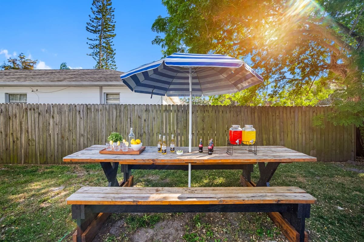 A fenced yard offering comfort, privacy, and plenty of space to unwind.
