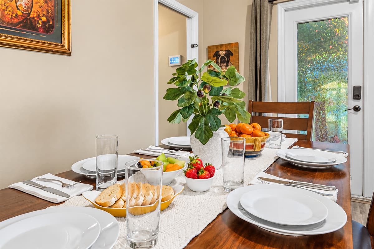 Beautifully set dining table ready for gatherings, shared meals, and memorable moments.