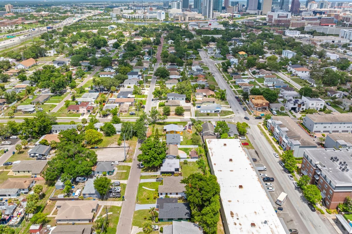 Aerial view of the neighborhood