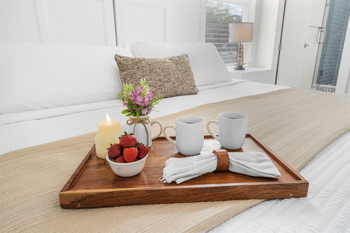 Thoughtful bedroom detail—perfect for a cozy, relaxing start to your day.