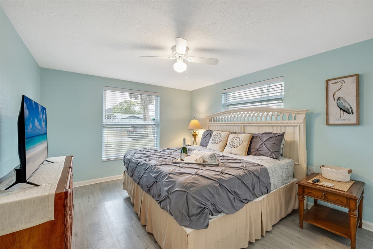 The plush bedding and thoughtfully selected furnishings create an ambiance of sheer indulgence, setting the stage for a restful sleep like no other.