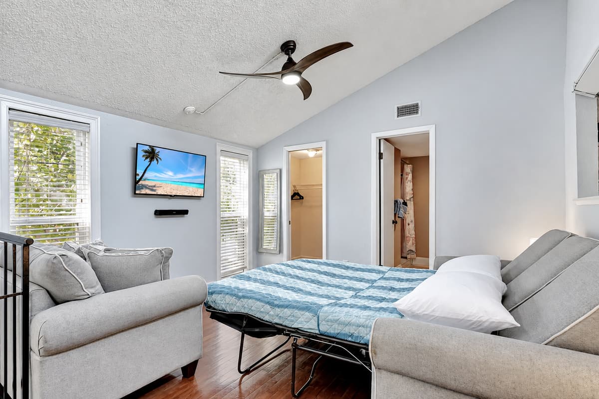 Whether lounging during the day or unfolding into a bed at night, our sleeper sofa adds versatility to your stay.