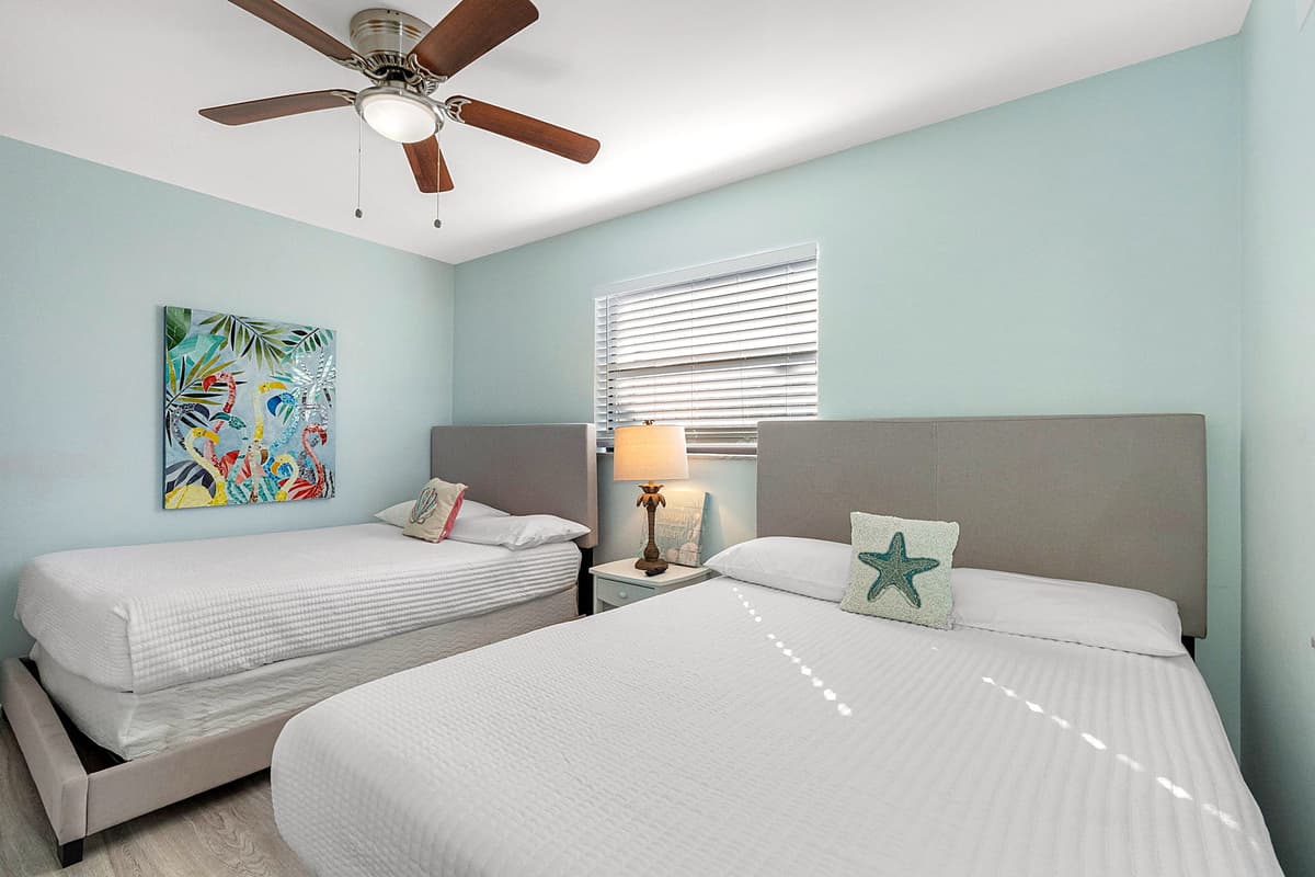 Featuring two double beds, this spacious room is perfect for larger groups or families with children.