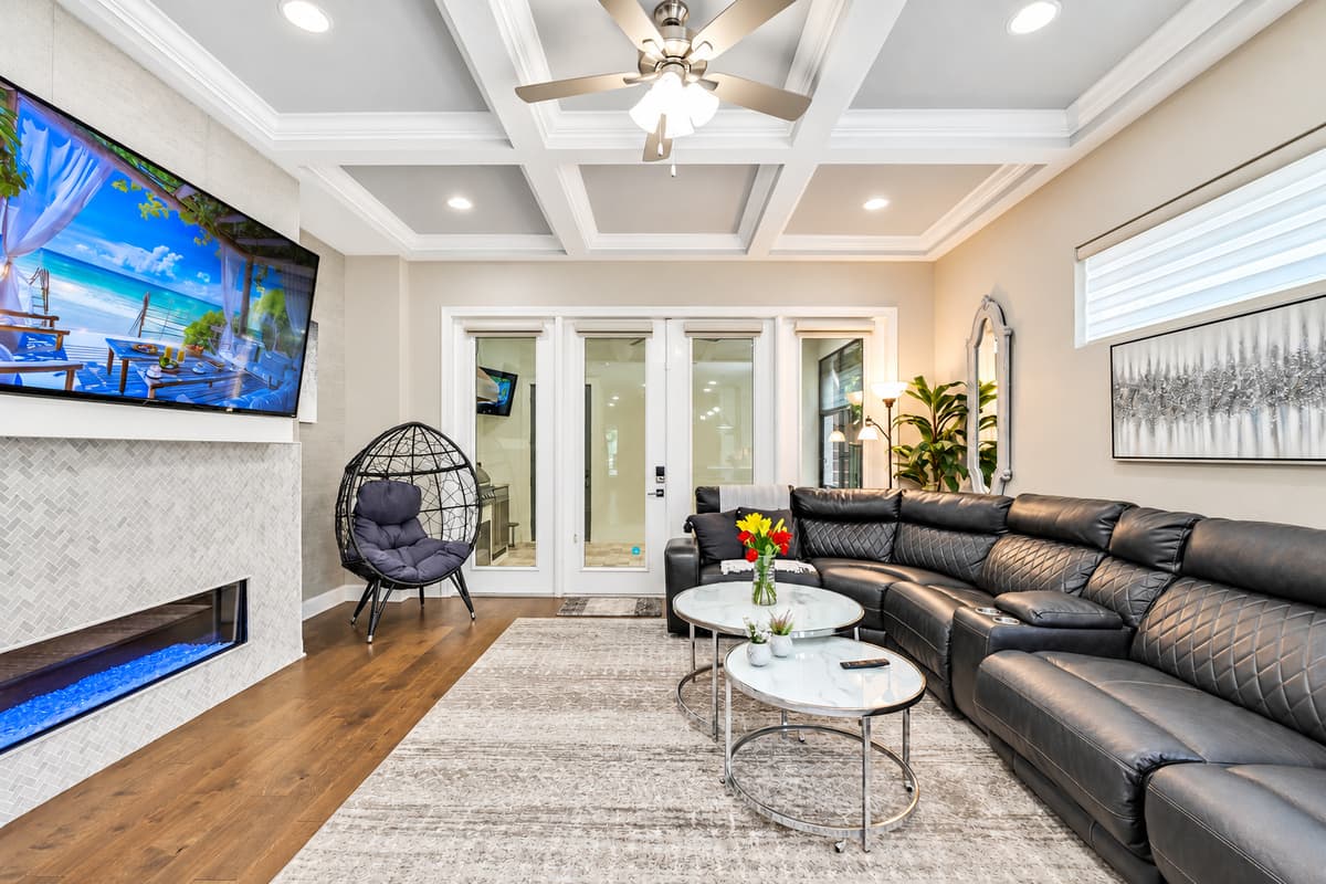 The smart TV serves as the entertainment hub, allowing you to stream your favorite shows and movies with ease. 