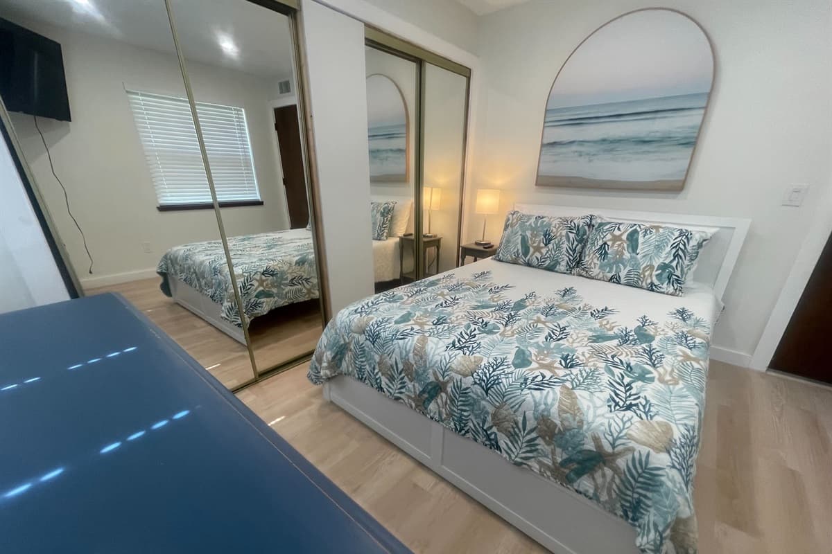 The room itself boasts a tasteful and serene ambiance, adorned with carefully selected decor to create a soothing atmosphere.