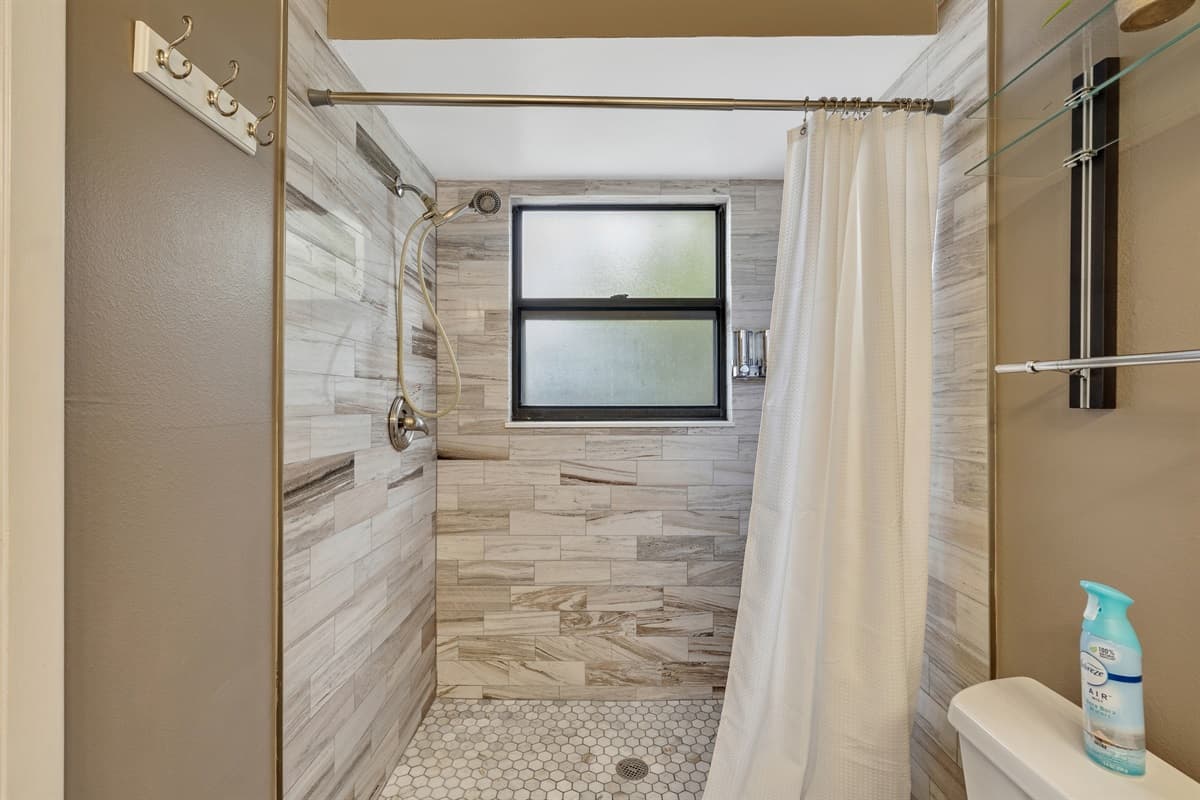 The full bathroom is designed to accommodate your personal preferences.