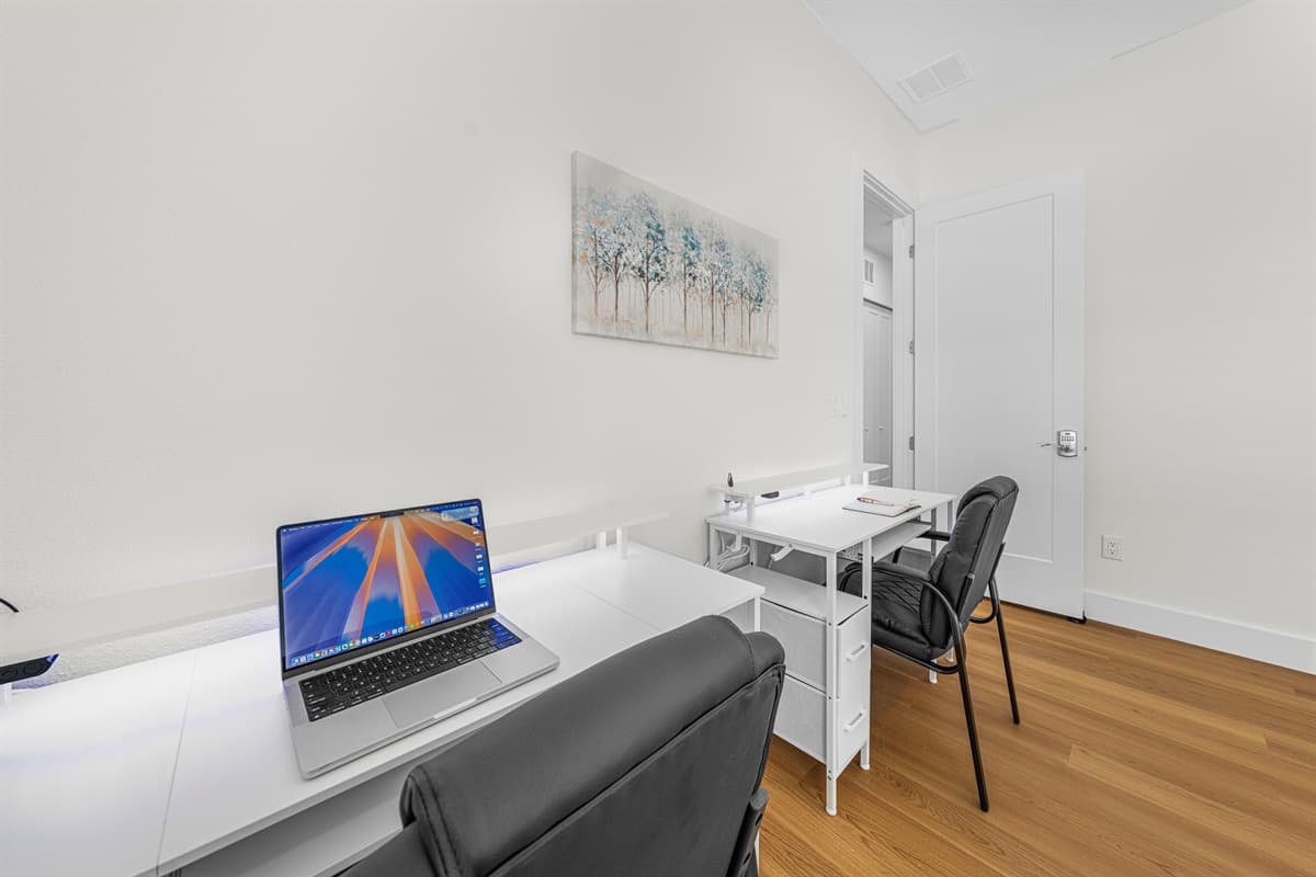 Dedicated workspace area for productivity.