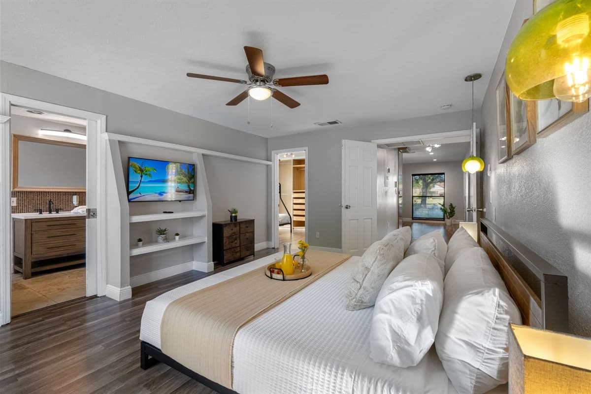 Sink into the plush king bed after a day of exploring — pure comfort awaits.