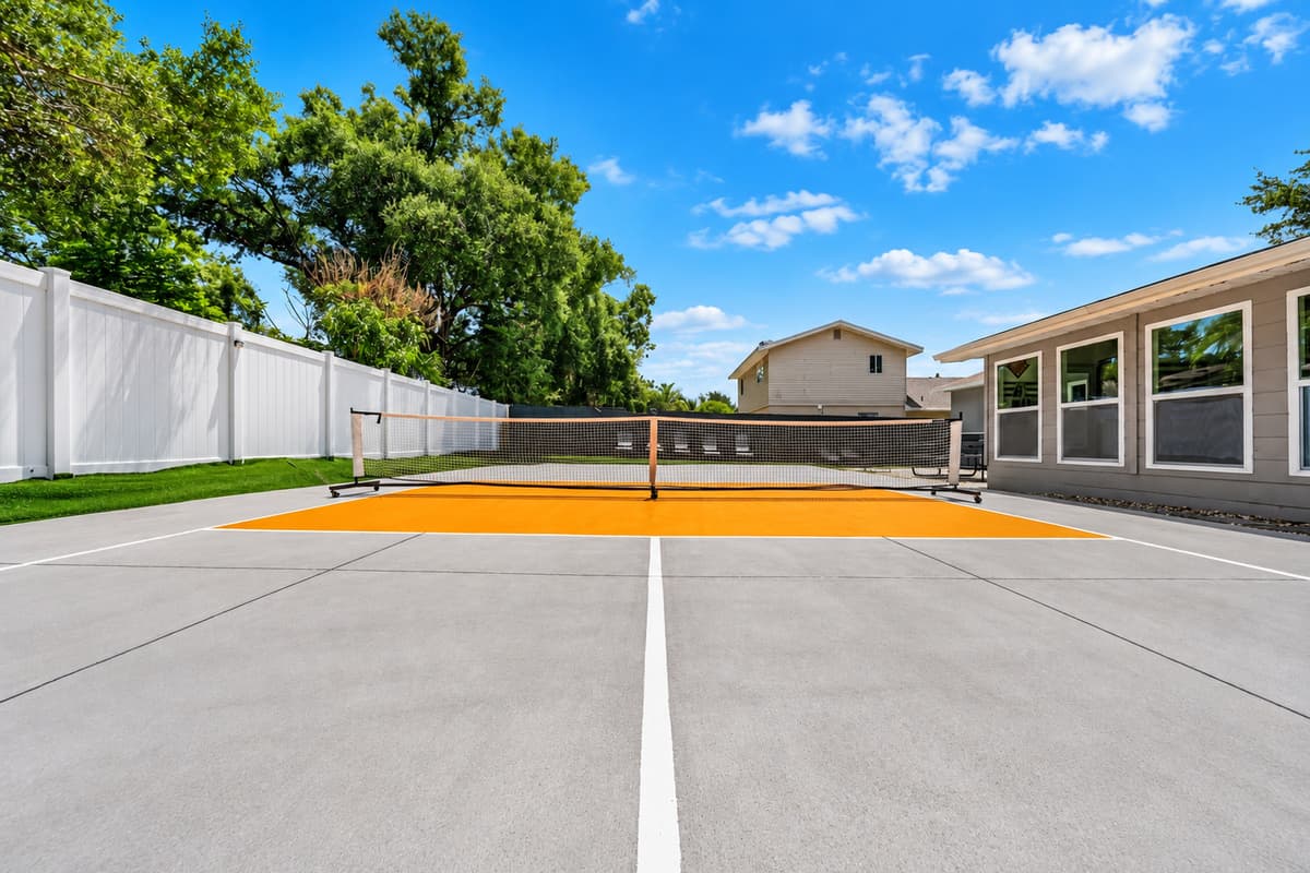 A pickleball court that makes your vacation rental truly unforgettable.