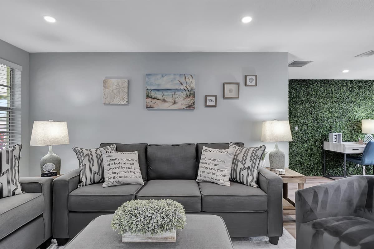 This isn't just a living room; it's a sanctuary of comfort and leisure.