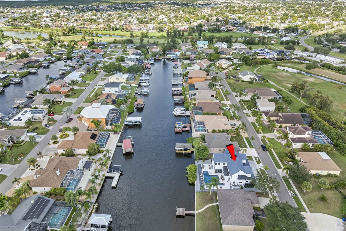Aerial view of the neighborhood
