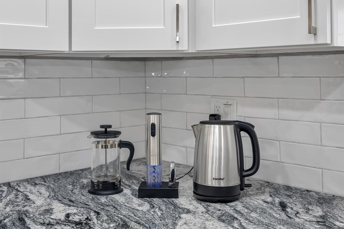 Whether a coffee or tea lover, you don't have to worry because we got you covered! We wanted to make sure you have everything you'll need during your stay with us! If you like these details, book this property now!