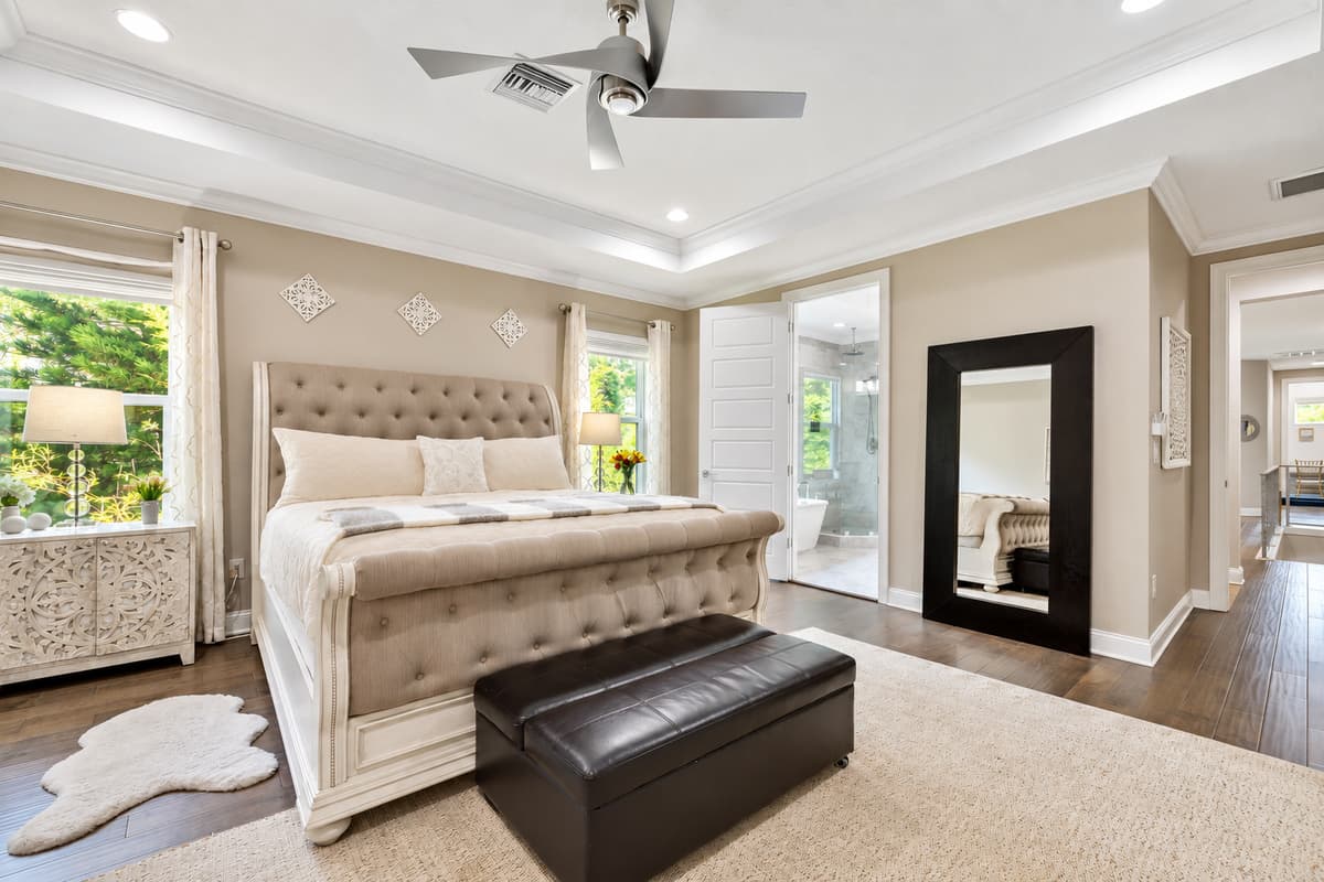 Soft lighting and tasteful decor create a warm and inviting atmosphere, inviting guests to relax and settle in for the evening.