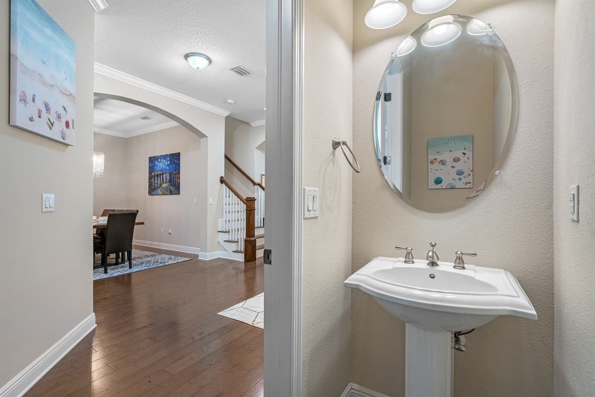 This property has a beautiful half bathroom covenient for you to use during your stay with us! Book this property now!